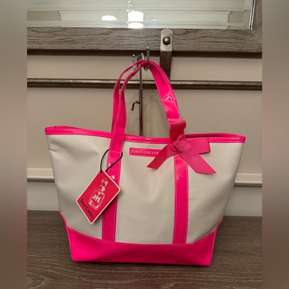Juicy Couture Handbags - Juicy Couture Vibrant Pink and Cream Tote
